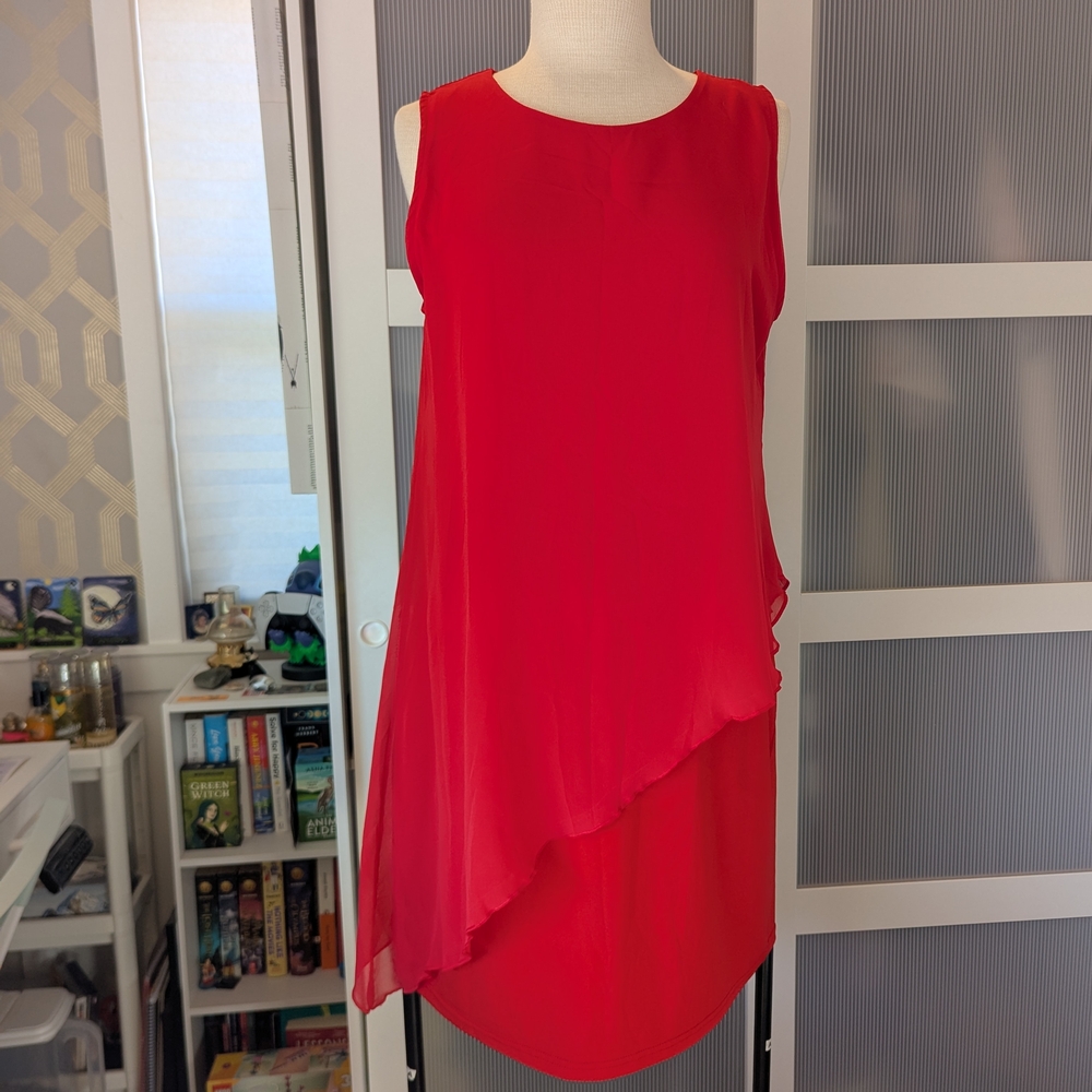 Elegant Red Sleeveless Dress